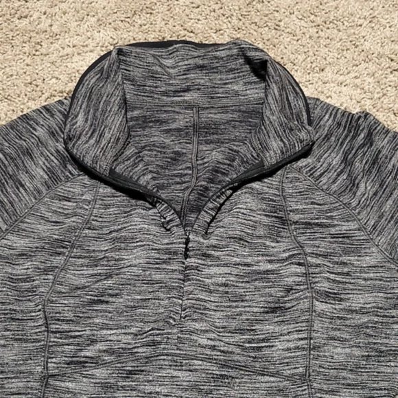 Lululemon Runderful 1/2 Zip Mini Check Pique Black Heathered Black / Gray Size 6 - Picture 8 of 12